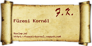 Füzesi Kornél névjegykártya