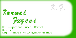 kornel fuzesi business card