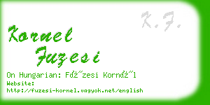 kornel fuzesi business card